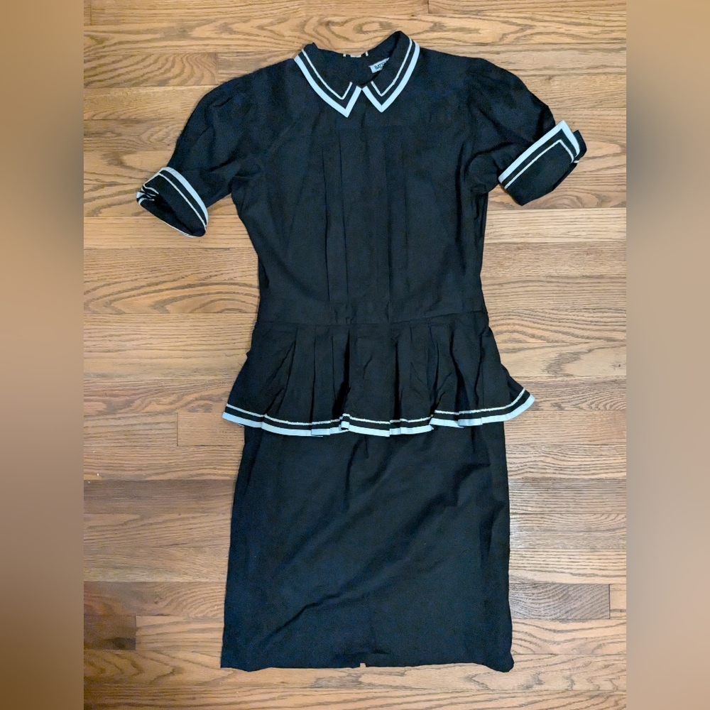 Batsheva sz 8 cotton peplum "Rilke" dress